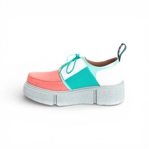 John Fluevog Grimaldi: Size 10 Women’s/8 Men’s Salmon/turquoise Leather Platform